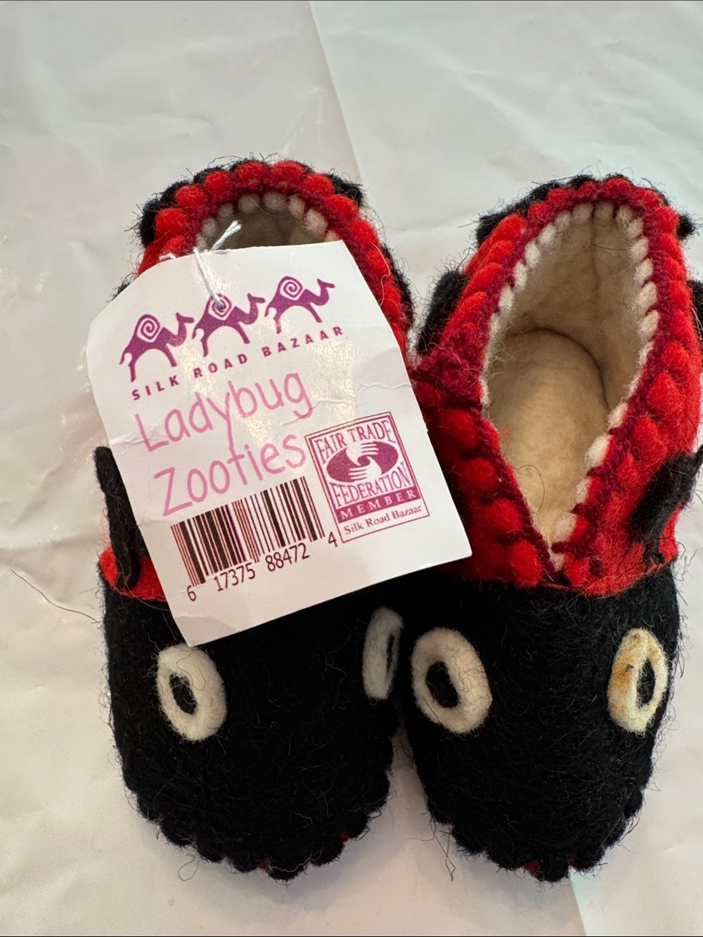 Silk Road Bazaar Ladybug Zooties Kids Footies - Red & Black